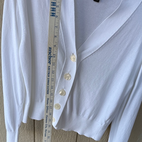 J. Crew White Ladies Button-Up Women's Sweater - Picture 5 of 9